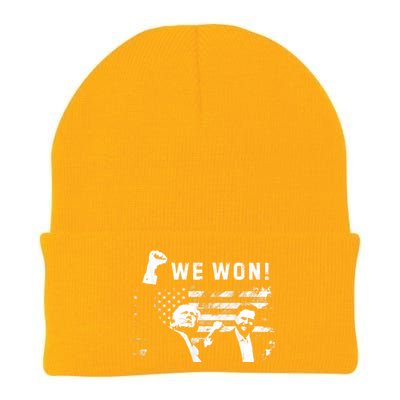 Trump Vance We Won Win Inauguration Day 2025 47th President Knit Cap Winter Beanie