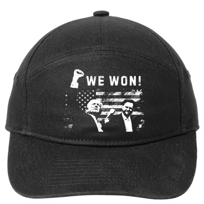 Trump Vance We Won Win Inauguration Day 2025 47th President 7-Panel Snapback Hat