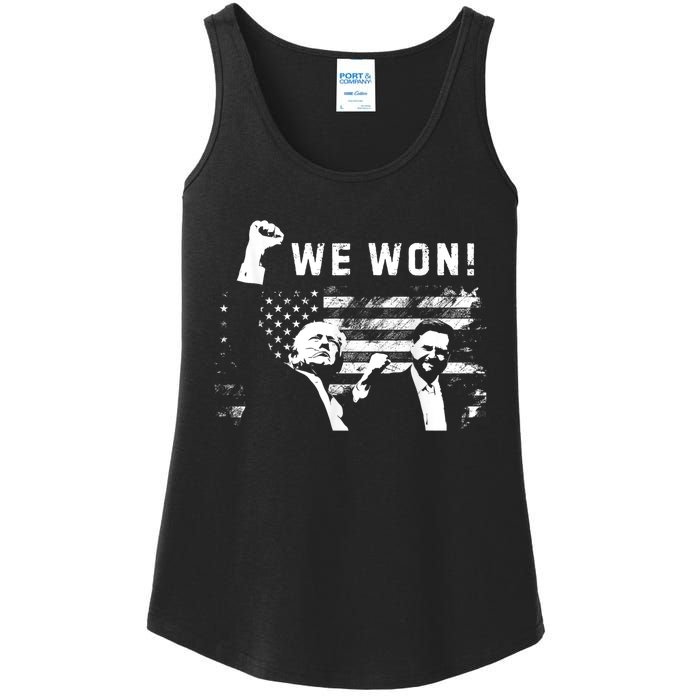 Trump Vance We Won Win Inauguration Day 2025 47th President Ladies Essential Tank