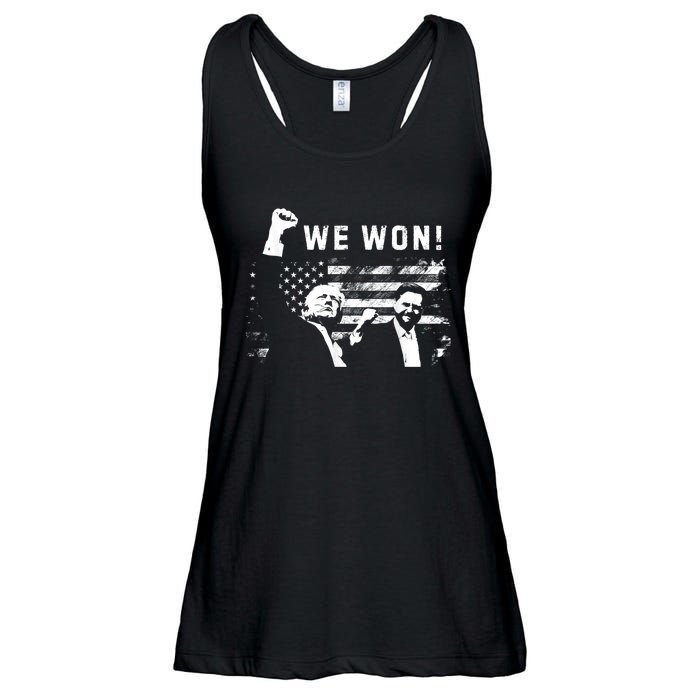 Trump Vance We Won Win Inauguration Day 2025 47th President Ladies Essential Flowy Tank