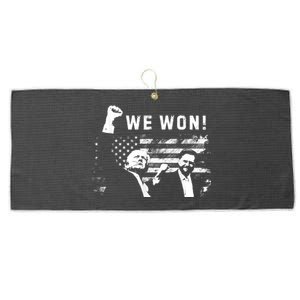 Trump Vance We Won Win Inauguration Day 2025 47th President Large Microfiber Waffle Golf Towel