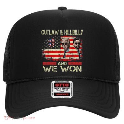 Trump Vance We Won Win Inauguration Day High Crown Mesh Back Trucker Hat