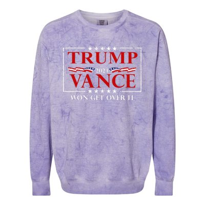 Trump Vance Won Get Over It President Inauguration Day 2025 Colorblast Crewneck Sweatshirt