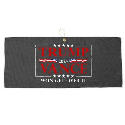 Trump Vance Won Get Over It President Inauguration Day 2025 Large Microfiber Waffle Golf Towel