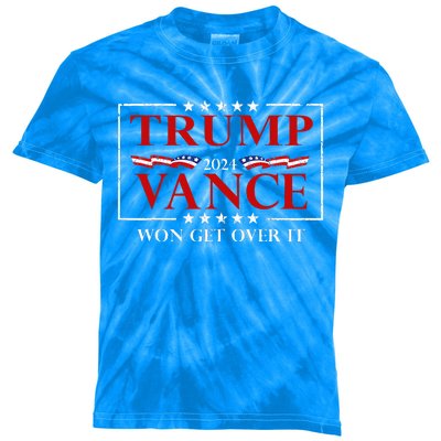 Trump Vance Won Get Over It President Inauguration Day 2025 Kids Tie-Dye T-Shirt