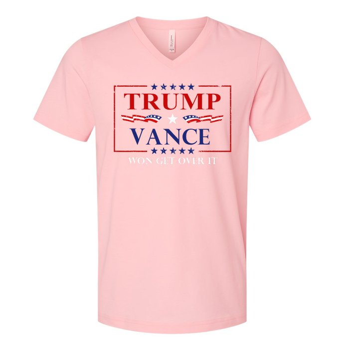 Trump Vance Won Get Over It President Inauguration V-Neck T-Shirt