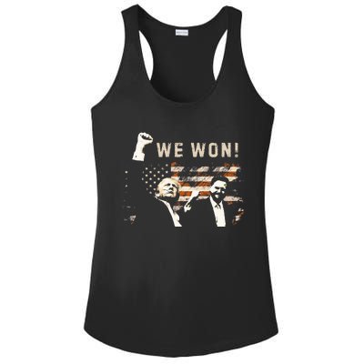 Trump Vance We Won Win Inauguration Day 2025 47th President Ladies PosiCharge Competitor Racerback Tank