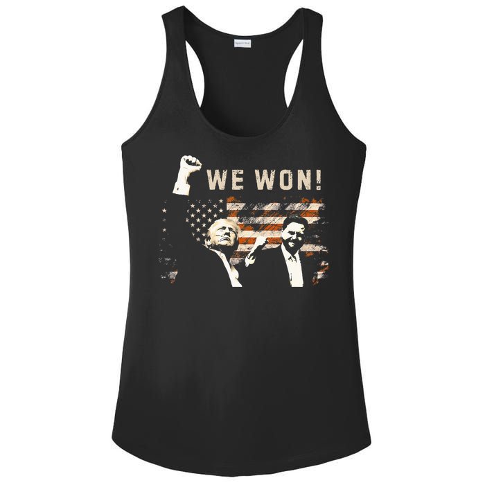 Trump Vance We Won Win Inauguration Day 2025 47th President Ladies PosiCharge Competitor Racerback Tank