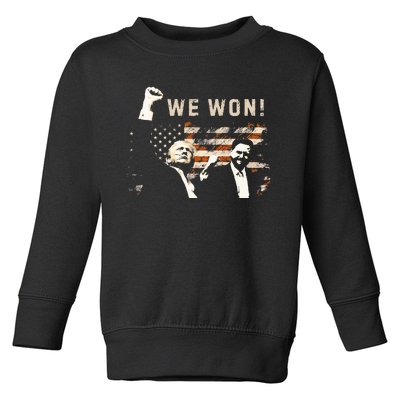 Trump Vance We Won Win Inauguration Day 2025 47th President Toddler Sweatshirt