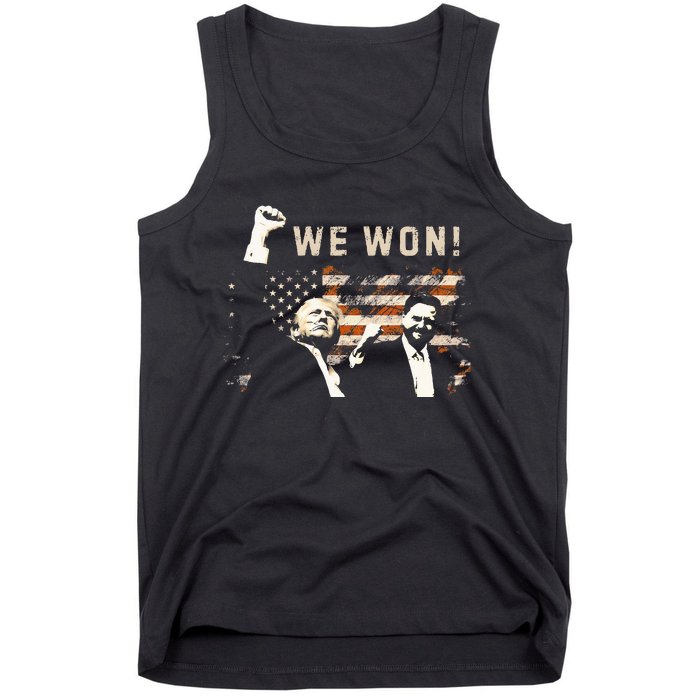 Trump Vance We Won Win Inauguration Day 2025 47th President Tank Top