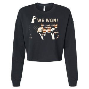 Trump Vance We Won Win Inauguration Day 2025 47th President Cropped Pullover Crew