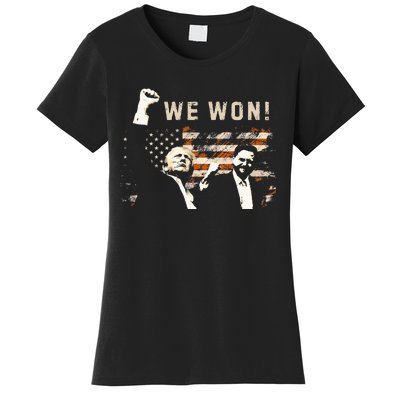 Trump Vance We Won Win Inauguration Day 2025 47th President Women's T-Shirt