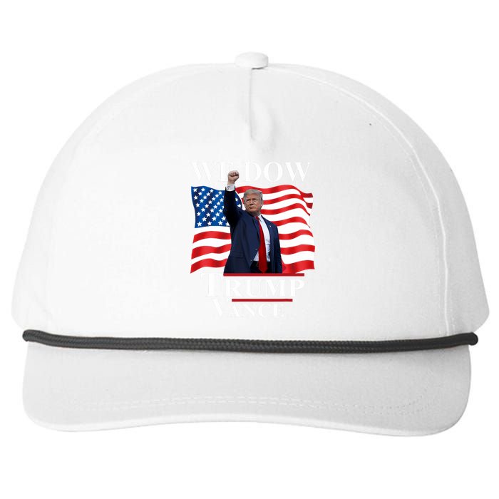 Trump Vance We Dow Trump 47 America President Winner 2024 Snapback Five-Panel Rope Hat