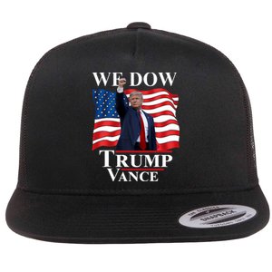 Trump Vance We Dow Trump 47 America President Winner 2024 Flat Bill Trucker Hat