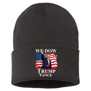 Trump Vance We Dow Trump 47 America President Winner 2024 Sustainable Knit Beanie