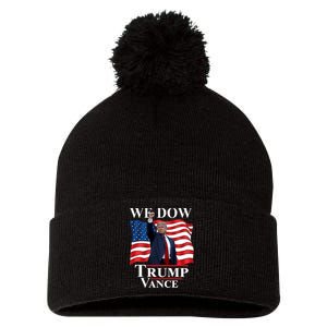 Trump Vance We Dow Trump 47 America President Winner 2024 Pom Pom 12in Knit Beanie