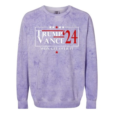 Trump Vance Won Get Over It President Inauguration Day 2025 Colorblast Crewneck Sweatshirt