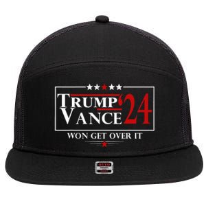 Trump Vance Won Get Over It President Inauguration Day 2025 7 Panel Mesh Trucker Snapback Hat