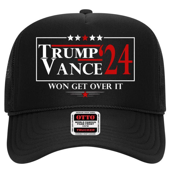 Trump Vance Won Get Over It President Inauguration Day 2025 High Crown Mesh Back Trucker Hat