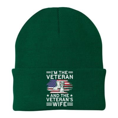 The Veterans Wife Proud American Veteran Wife Knit Cap Winter Beanie