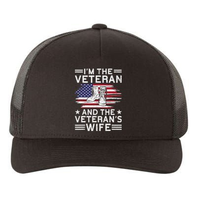 The Veterans Wife Proud American Veteran Wife Yupoong Adult 5-Panel Trucker Hat