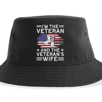 The Veterans Wife Proud American Veteran Wife Sustainable Bucket Hat