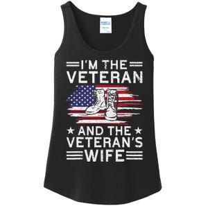 The Veterans Wife Proud American Veteran Wife Ladies Essential Tank