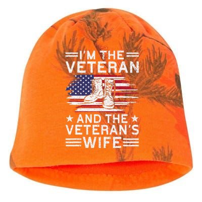 The Veterans Wife Proud American Veteran Wife Kati - Camo Knit Beanie