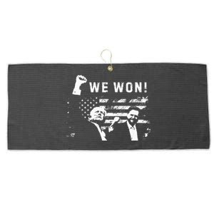 Trump Vance We Won Win Inauguration Day 2025 47th President Large Microfiber Waffle Golf Towel