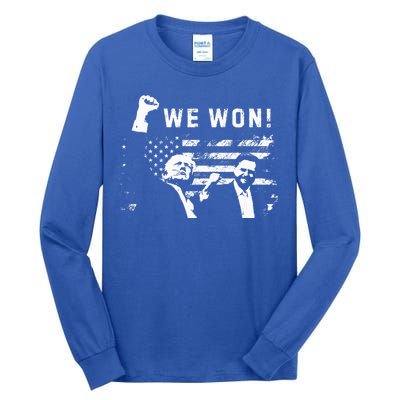 Trump Vance We Won Win Inauguration Day 2025 47th President Tall Long Sleeve T-Shirt