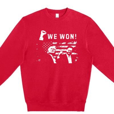 Trump Vance We Won Win Inauguration Day 2025 47th President Premium Crewneck Sweatshirt