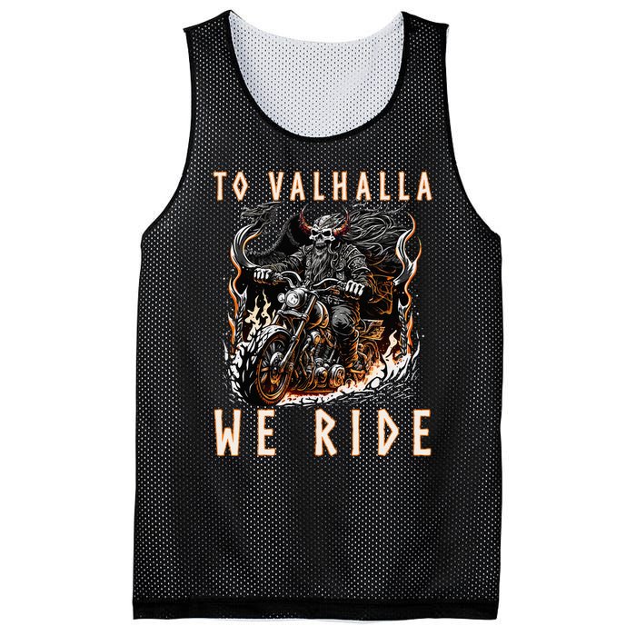 To Valhalla We Ride Biker Viking Mesh Reversible Basketball Jersey Tank