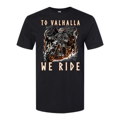 To Valhalla We Ride Biker Viking Softstyle® CVC T-Shirt