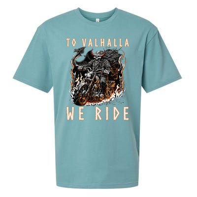 To Valhalla We Ride Biker Viking Sueded Cloud Jersey T-Shirt