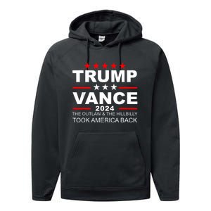 Trump Vance We Won Outlaw Hill Took Back Performance Fleece Hoodie