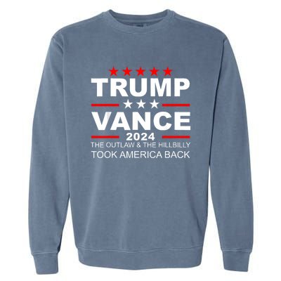 Trump Vance We Won Outlaw Hill Took Back Garment-Dyed Sweatshirt