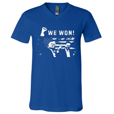 Trump Vance We Won Win Inauguration Day 2025 V-Neck T-Shirt