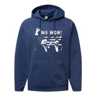 Trump Vance We Won Win Inauguration Day 2025 Performance Fleece Hoodie