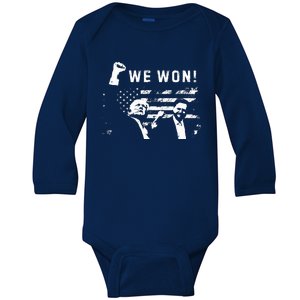 Trump Vance We Won Win Inauguration Day 2025 Baby Long Sleeve Bodysuit