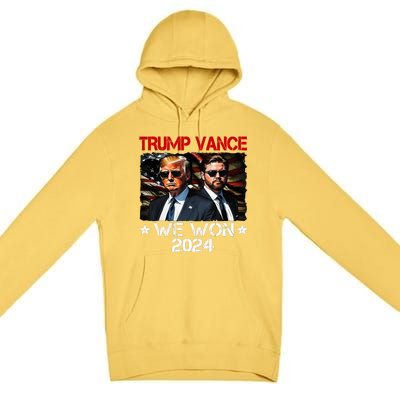 Trump Vance We Won Win Inauguration Day 2025 47th President Premium Pullover Hoodie