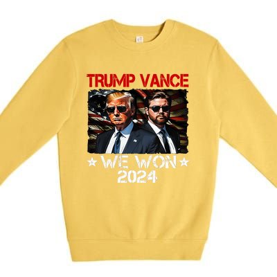 Trump Vance We Won Win Inauguration Day 2025 47th President Premium Crewneck Sweatshirt