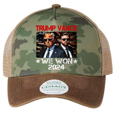 Trump Vance We Won Win Inauguration Day 2025 47th President Legacy Tie Dye Trucker Hat