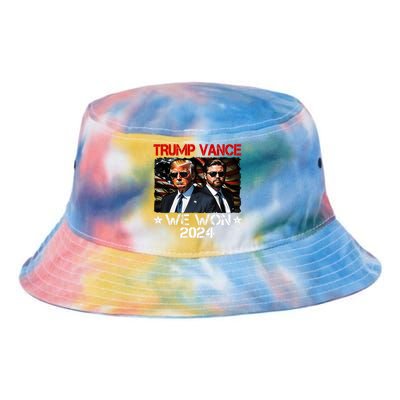 Trump Vance We Won Win Inauguration Day 2025 47th President Tie Dye Newport Bucket Hat