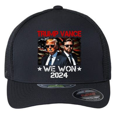 Trump Vance We Won Win Inauguration Day 2025 47th President Flexfit Unipanel Trucker Cap