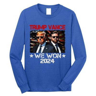 Trump Vance We Won Win Inauguration Day 2025 47th President Long Sleeve Shirt