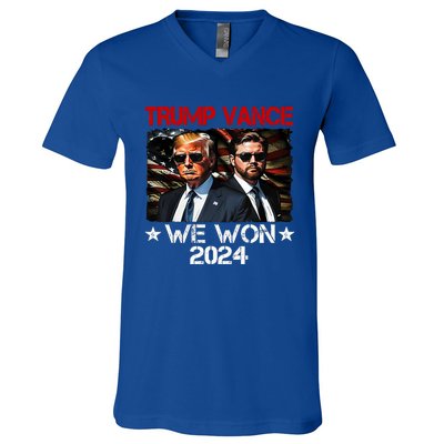 Trump Vance We Won Win Inauguration Day 2025 47th President V-Neck T-Shirt