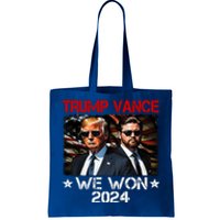 Trump Vance We Won Win Inauguration Day 2025 47th President Tote Bag