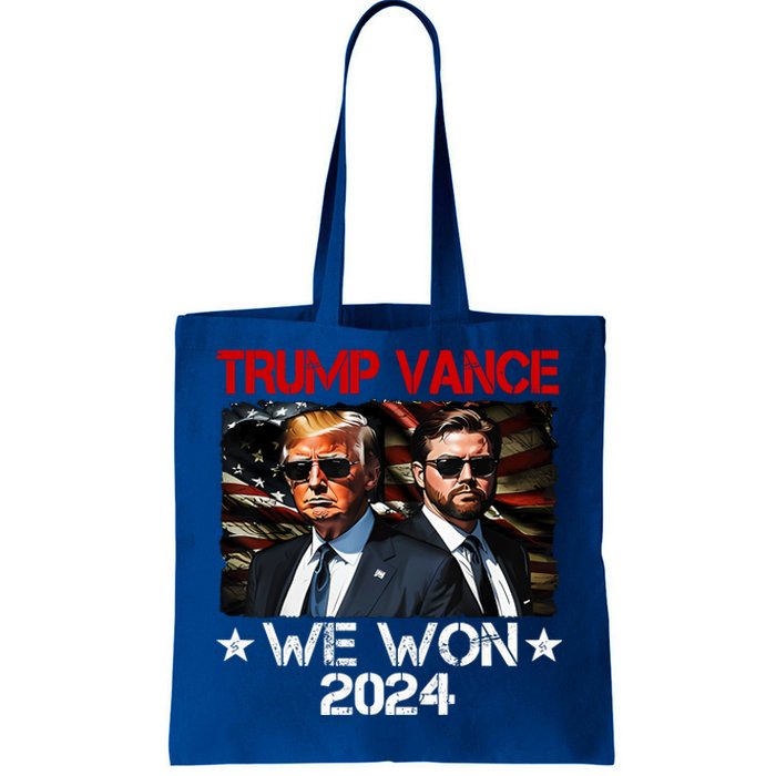 Trump Vance We Won Win Inauguration Day 2025 47th President Tote Bag