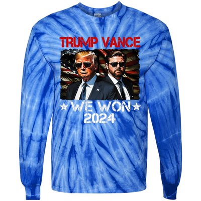 Trump Vance We Won Win Inauguration Day 2025 47th President Tie-Dye Long Sleeve Shirt