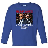 Trump Vance We Won Win Inauguration Day 2025 47th President Toddler Long Sleeve Shirt